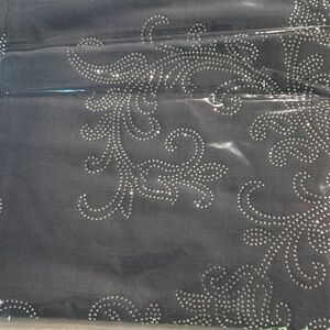 Elegant Silver/Blue Scarf with Crystal Accents